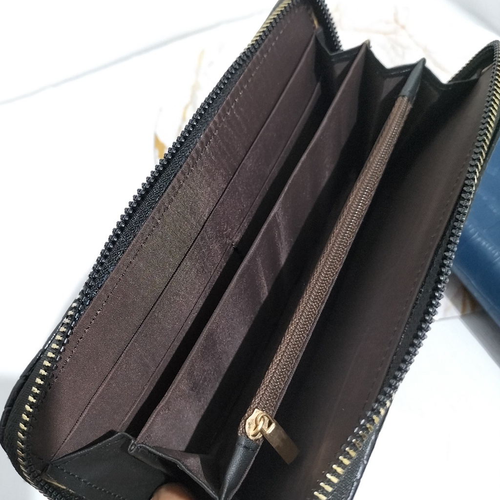 dompet wanita kulit sintetis polos dompet panjang tempat kartu dan uang dompet besar tempat HP dompet panjang murah