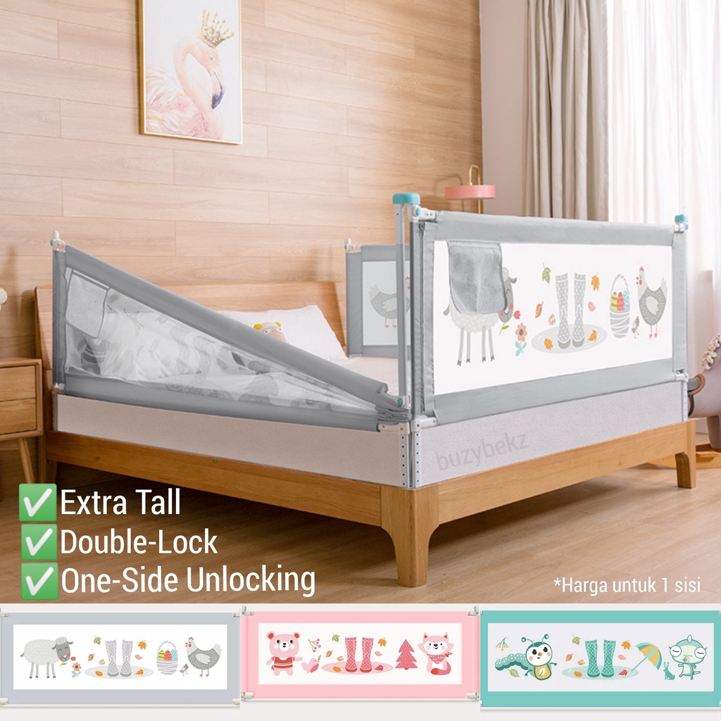 POTE pembatas kasur pagar bayi Tidur Ranjang Anak Bayi Bed Rail Safety Guard Vertical Lift Adjustable