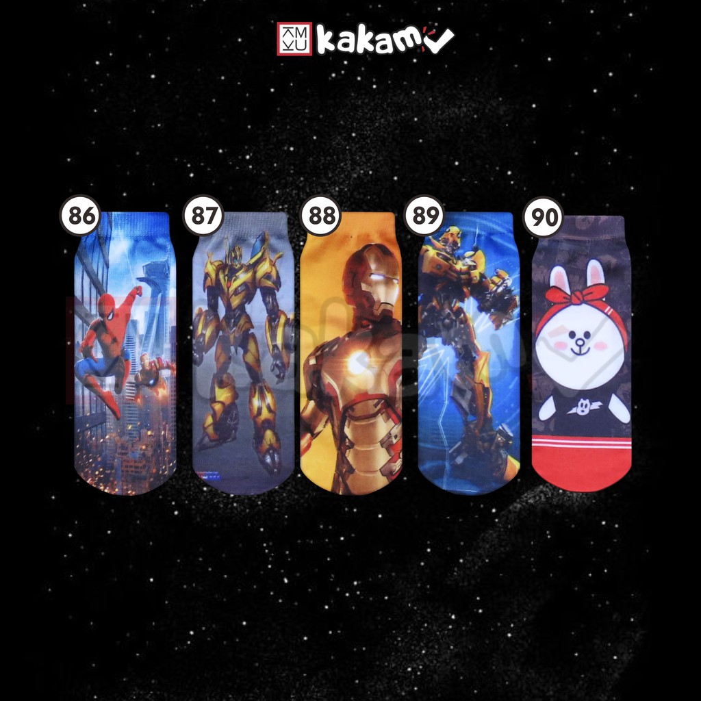 Kakamu  Kaos Kaki Printing Anak Laki-Laki Karakter E