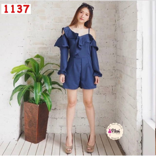 Jumpsuit murah / playsuit cantik / jumpsuit korea murah / jumpsuit zara / baju off shoulder 1137