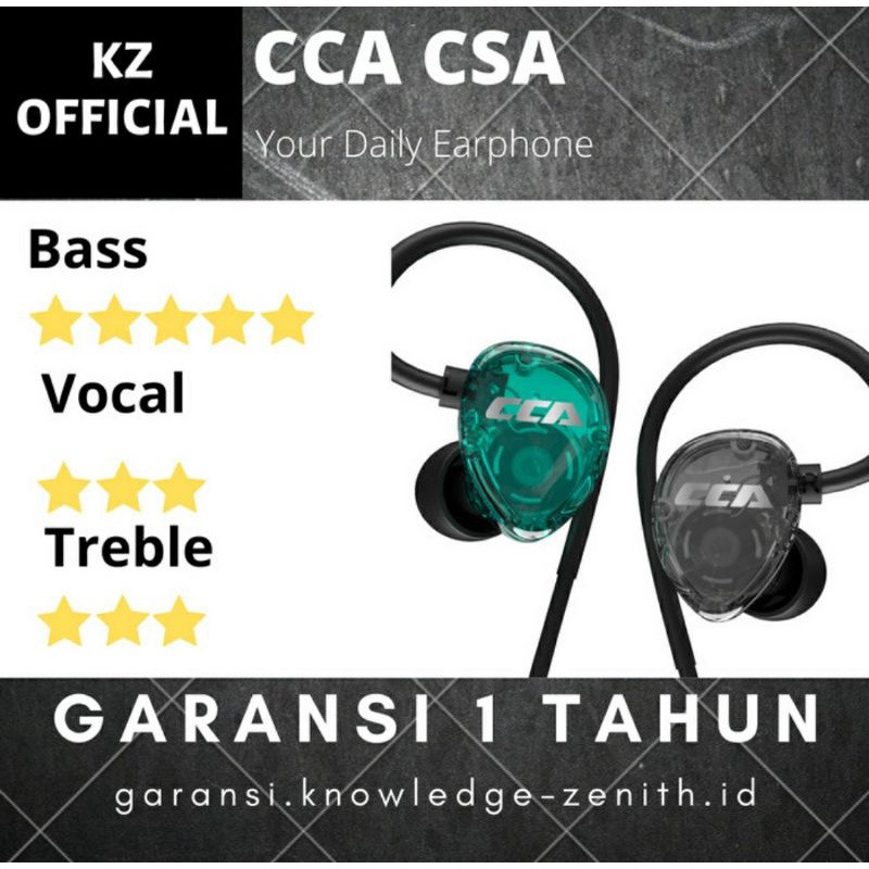 Headset earphone knowledge Zenith CCA Everyday with mic green