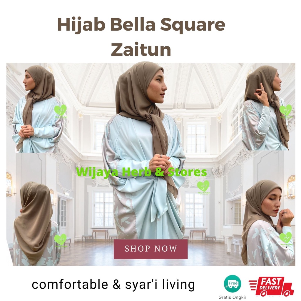 [Outfits] Hijab Bella Square Segi Empat Polos /Jilbab Bella Square / Kerudung Polos / Krudung / Kudung Bella Square