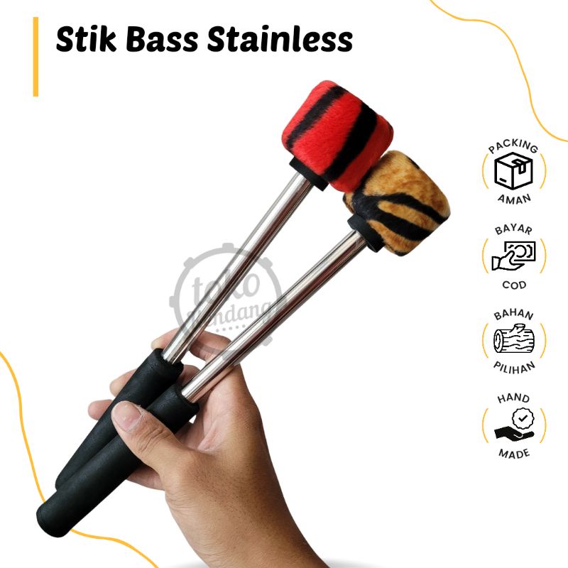 Stik Pemukul Bass Bas Hadroh Rebana Bahan Stainless Busa