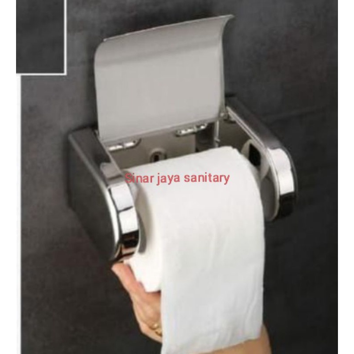 Tempat tissu box stainless / tempat tissu roll / Tempat tissu toilet gulung stainless