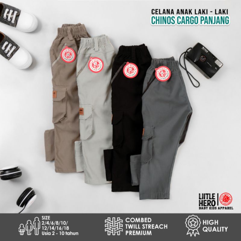 Celana Chinos Panjang  PDL 1-10 Tahun Original Little Hero High Quality