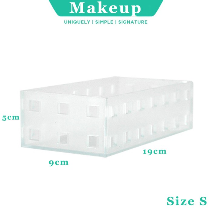 Acrylic Simple Makeup Storage - Tempat Kotak Make up Kosmetik Akrilik