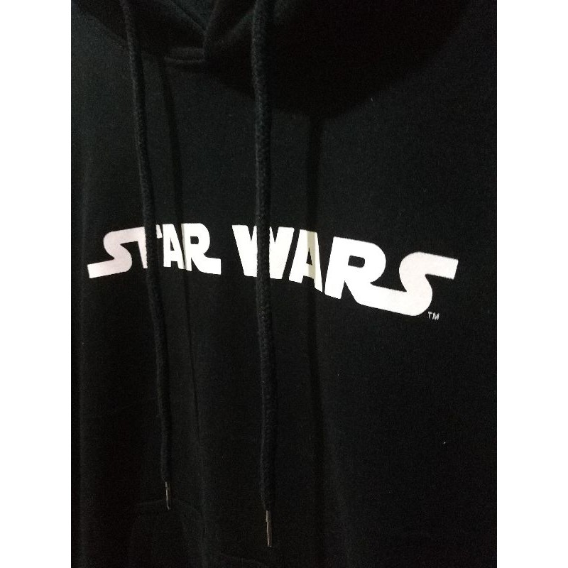 Hoodie Pria Wanita Star Wars Hitam Black Tag Label Free Paper Bag