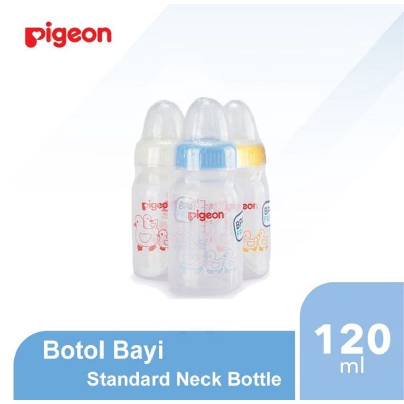 Botol Dot Susu &amp; Tutup Botol Pigeon Standar Neck Bayi Original Pigeon