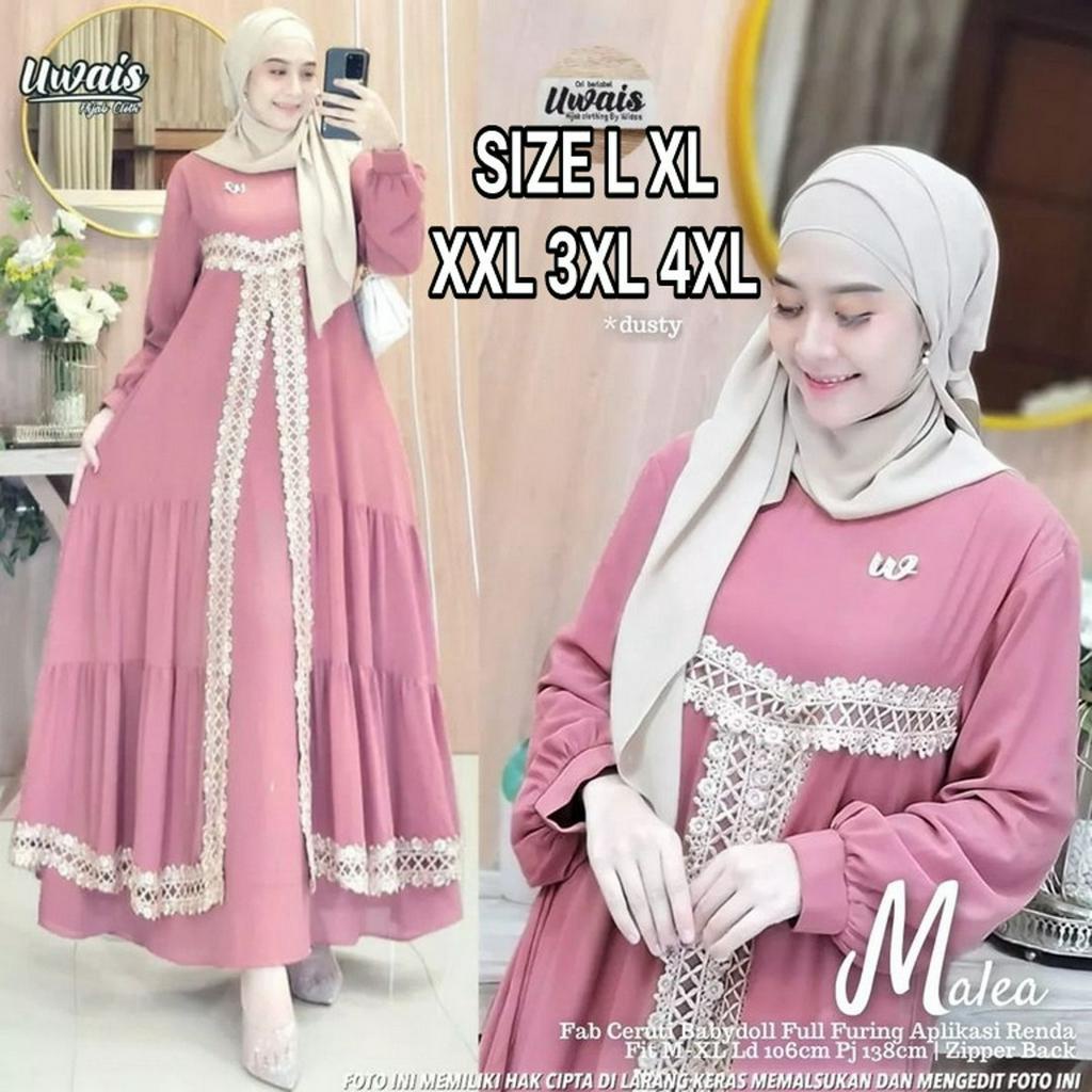 GAMIS TERBARU 2023 LEBERAN WANITA MALEA MAXY BIG SIZE L XL XXL 3XL 4XL CERUTY BABYDOLL PREMIUM ADEM