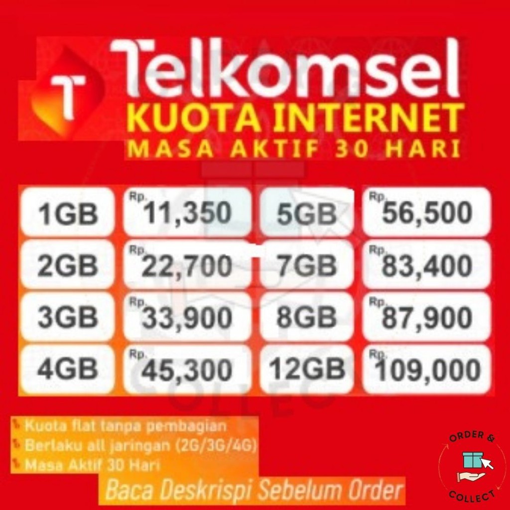 Kuota Telkomsel Murah Simpati As Loop Flash 1GB 2GB 3GB 4GB 5GB 8GB Proses Cepat