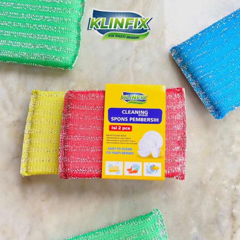 KLINFIX SPON PEMBERSIH ISI 2 PCS CLEANING SPONGE