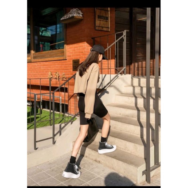 Jaket Sweater Crope Se Dada Fleece Wanita L-XXL