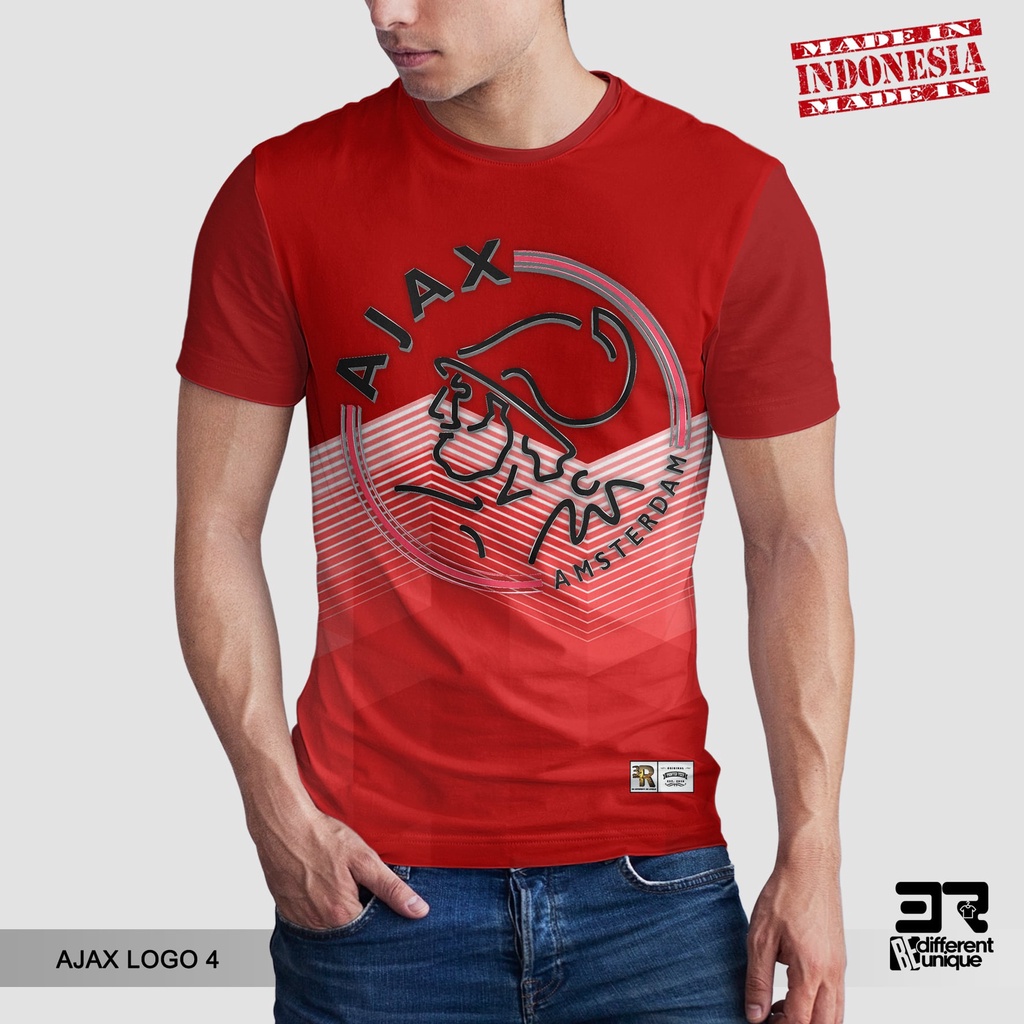 [ COD ] KAOS PRINTING GAMBAR TEAM SEPAK BOLA AJAX LOGO 4 - BAJU DISTRO ORIGINAL MOTIF UNIK ATASAN UN