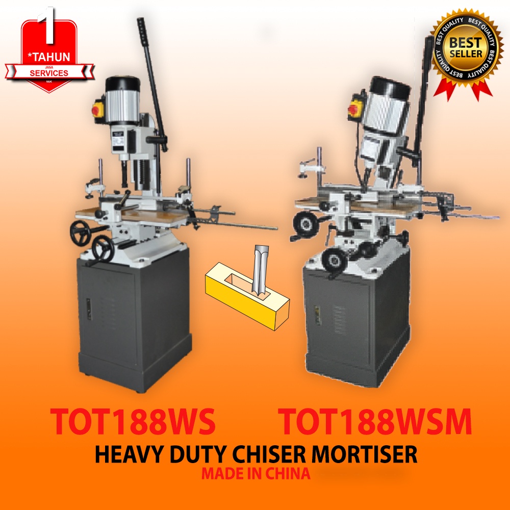 Chisel Mortiser Mesin Pahat Bobok Kayu / Mesin Pahat Bor Kayu AKS-TOT188WS..