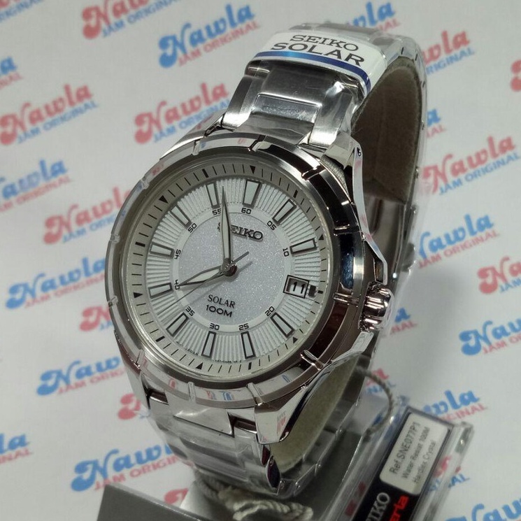 Seiko Criteria SNE077P1 Solar White Dial  | Jam Pria SNE077