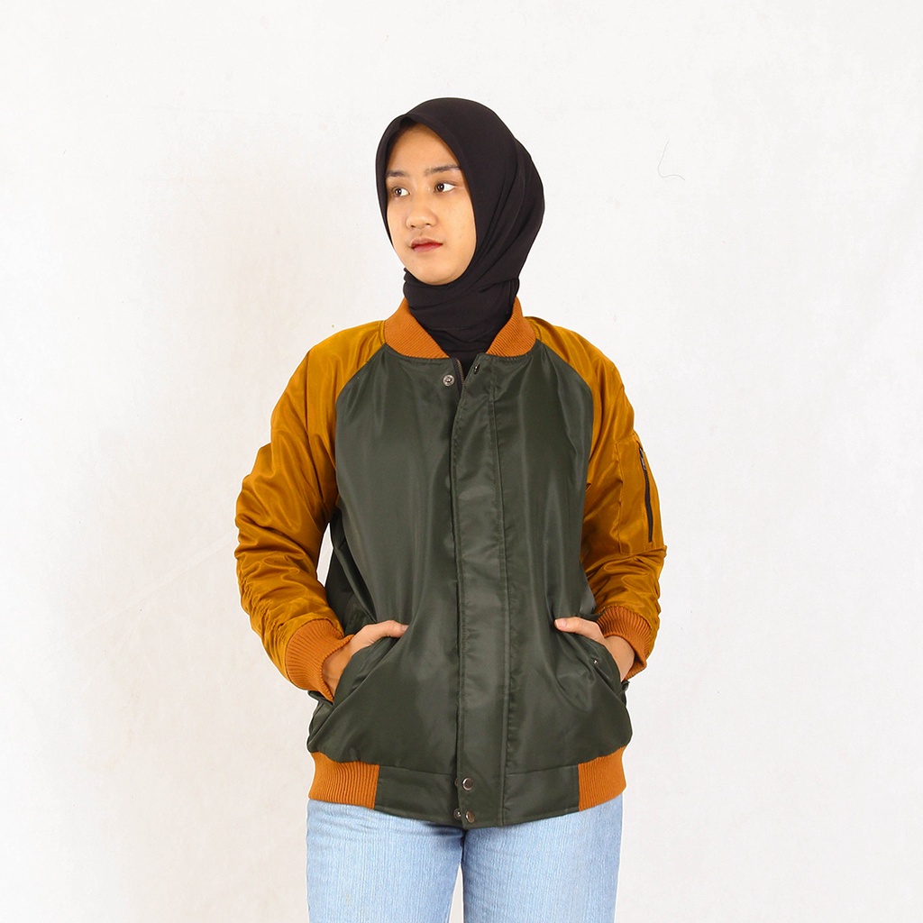 Nookly Jaket Bomber Wanita Jaket Parasut Wanita Jaket Hijab Jaket Bomber Cewek Alpha