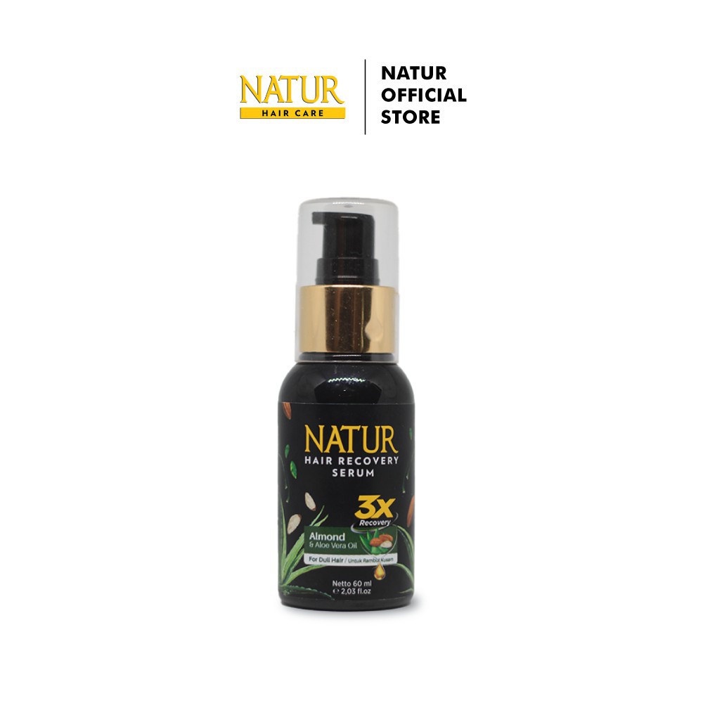 Natur Hair Recovery Serum Almond &amp; Aloe Vera Rambut Kusam