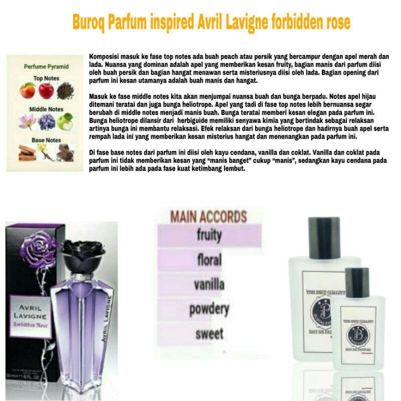 PARFUM WANITA AVRIL LAVIGNE FORBIDEN ROSE WANGI TAHAN LAMA AROMA NON ALKOHOL -INSPIRED