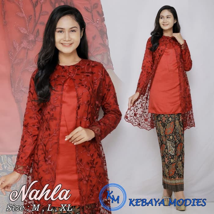 set kebaya tulle nahla ternew