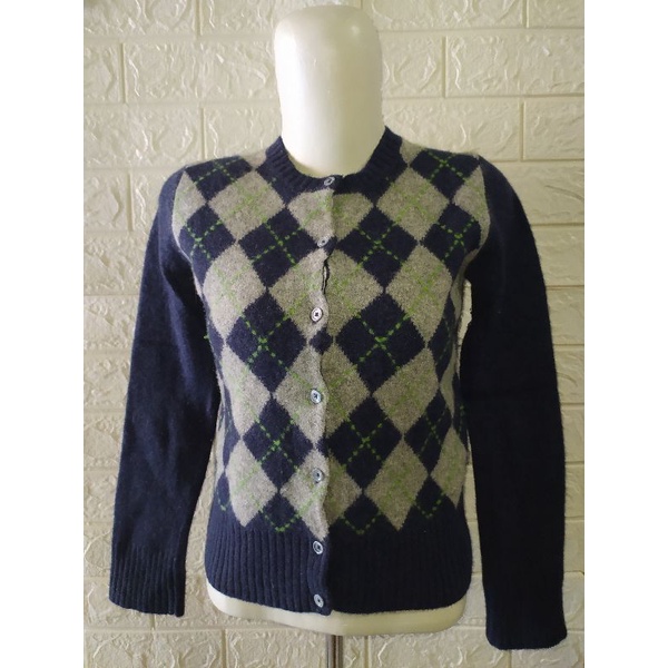 [PRELOVED] Cardigan Rajut Argyle/Ketupat Giordano
