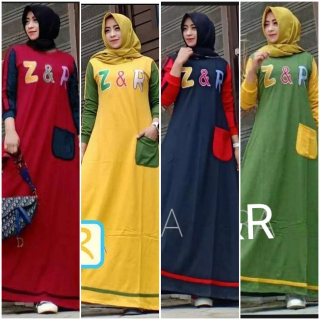 Gamis Katun ccombed / Dress / Baju Muslim / Pakaian Wanita Model Terbaru/ Z&R