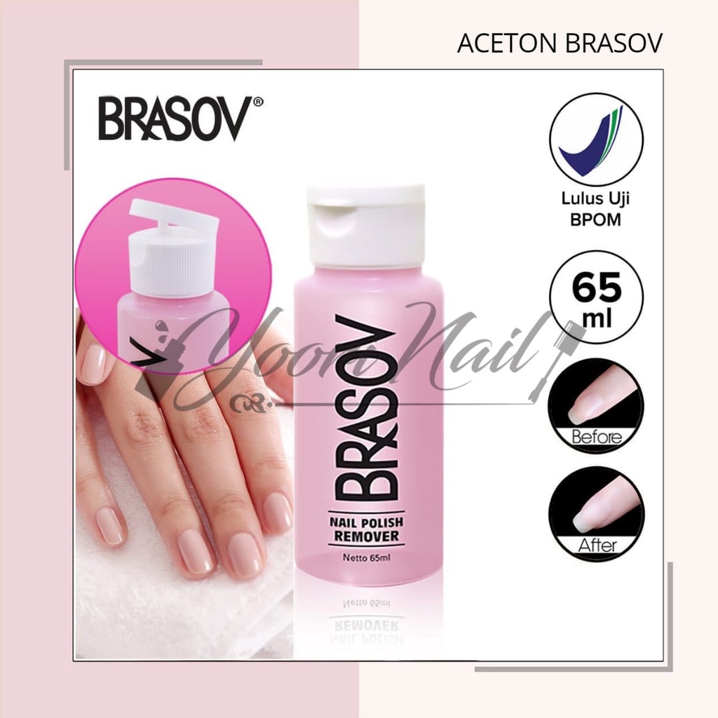Aseton Brasov pembersih kutek original BPOM halal cat kuku 65ml nail polish remover kutek ada bpom
