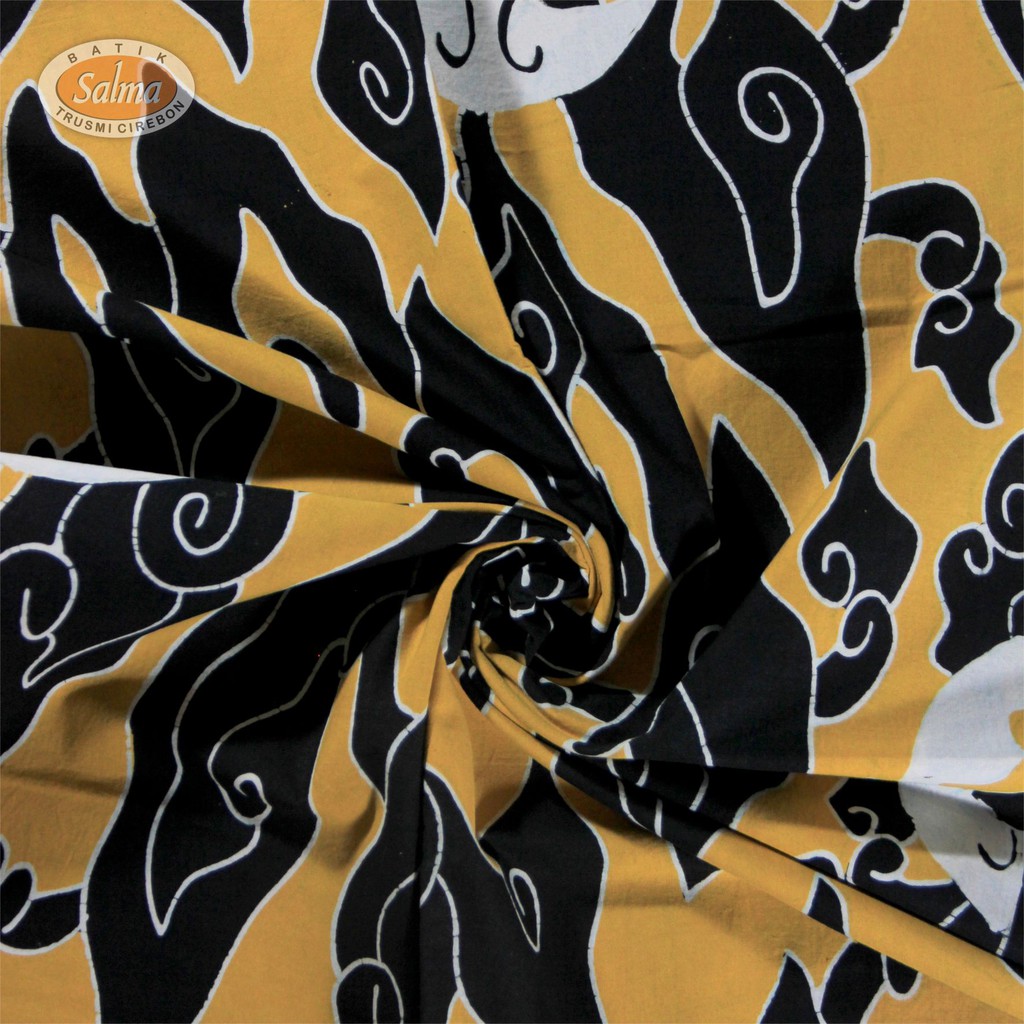 BATIK SALMA Kain Batik Tulis Asli dengan Motif Mega Mendung Kombinasi Kupu Panjang 2 Meter Bahan Kat