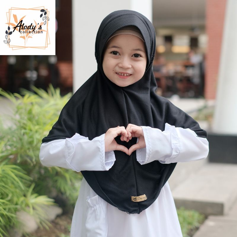 Jilbab Anak Sekolah SD SMP SMA Jilbab Anak Pramuka Polos Serut Belakang Bahan Kaos Inova Terbaru Termurah / Alody's Collection