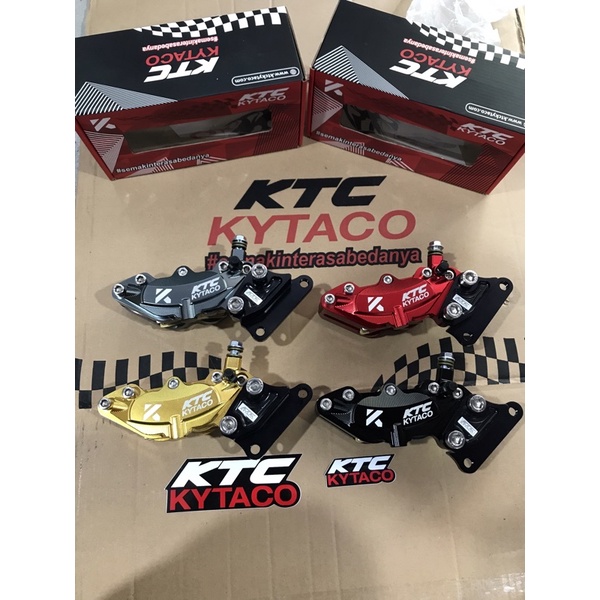 kaliper 4 piston aerox hys 11 ktc kytaco original produk grey gold red black kaliper aerox 4 piston 
