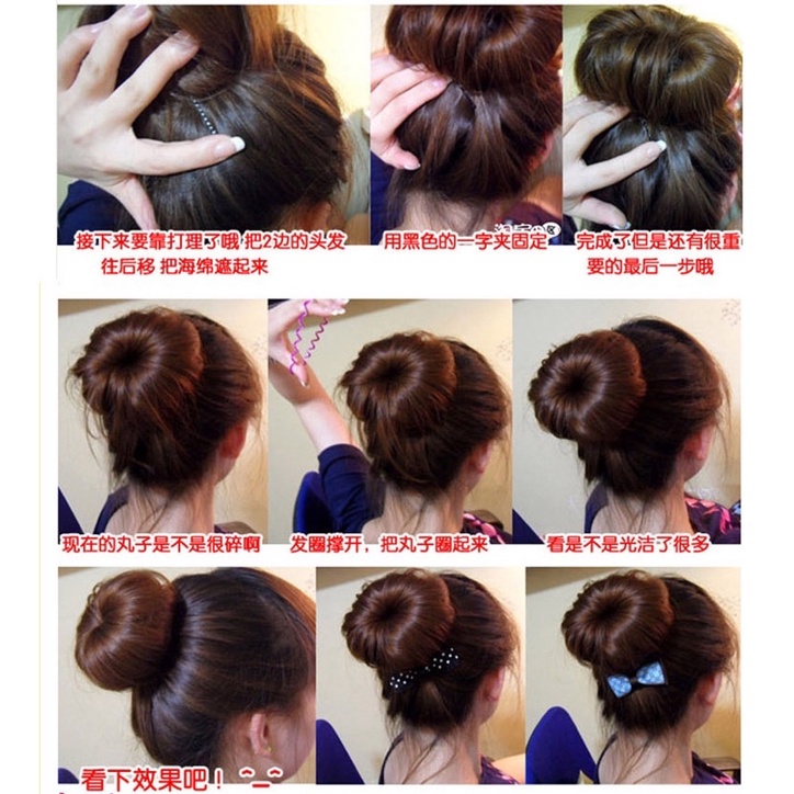 Delunashop_Acc alat ikat rambut donat haur tools busa donat