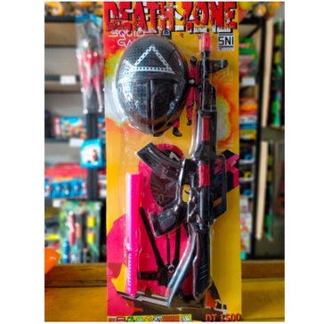 Mainan Edukasi Anak Cowok Pistol Topeng Squid Game Death Zone DT-1500 / Shotgun Senapan Plastik