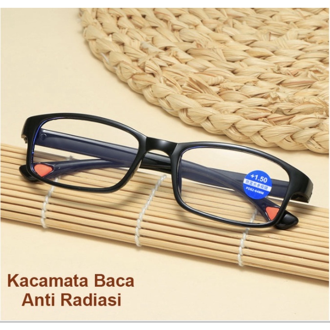 KM.Kacamata Baca Lensa Plus Anti Radiasi +1.00 s/d + 3.00 Kacamata Pria Reading Glasses dan Nonton TV