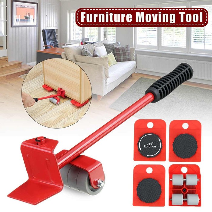 Furniture Lifter Sliders Simple Lifting Moving Tool Set of 5 new