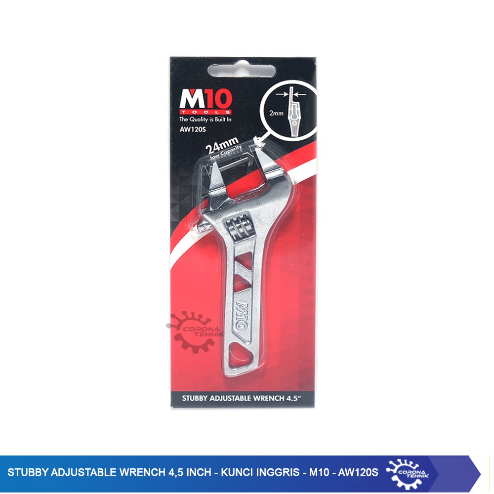 M10 - AW120S Stubby Adjustable Wrench 4,5 Inch - Kunci Inggris