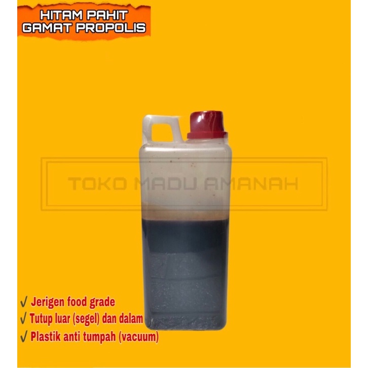 

Madu Hitam Pahit Gamat Propolis 1Kg