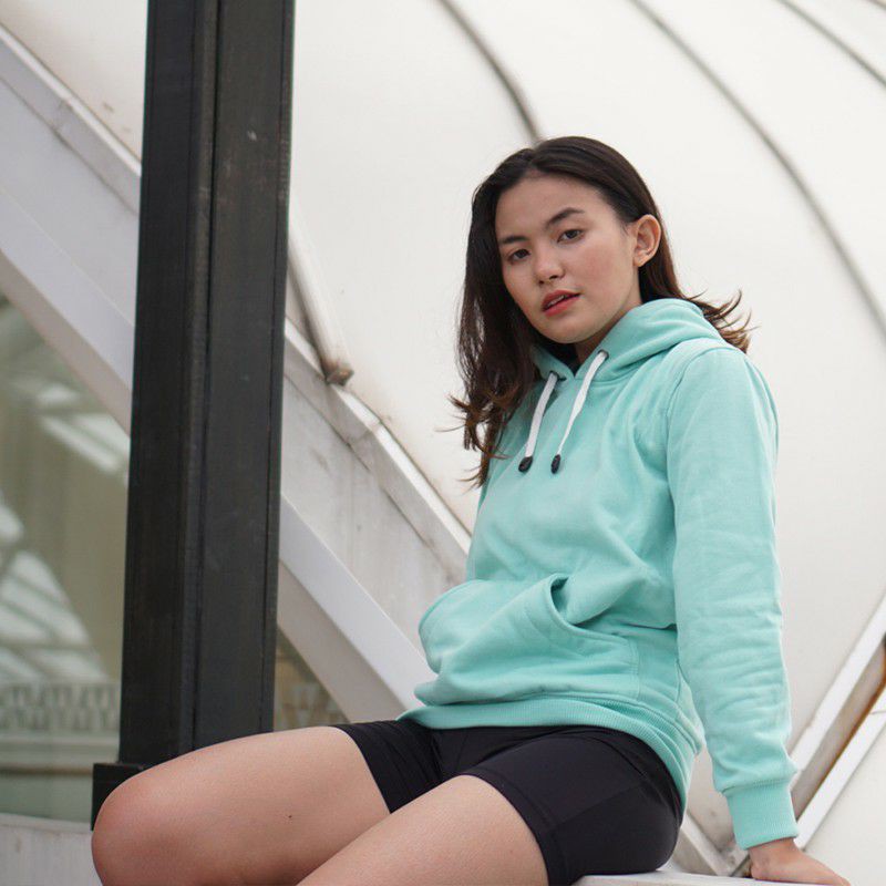 S - XXXXXL(6XL) Zip Hoodie POLOS Hijau Toska Green Tosca BIGSIZE OVERSIZE Jaket Resleting Loose Long Sleeve Basic Warna Soft Sweater Unisex