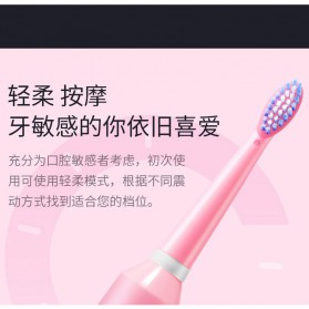 JIDENG Sikat Gigi Elektrik Replaceable Head Getar Otomatis - JD-517L - White