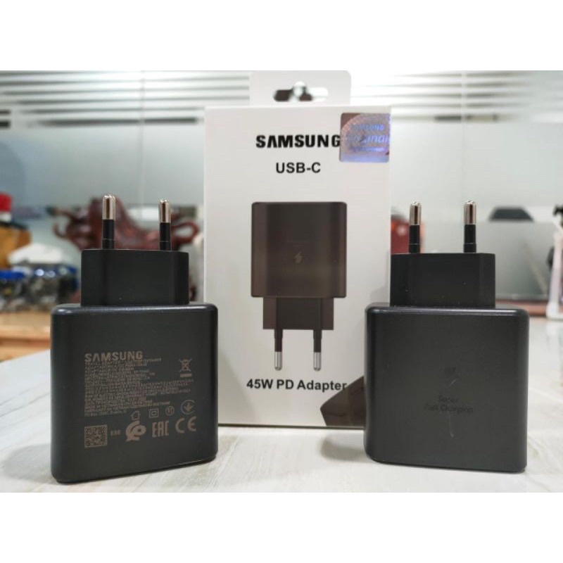 Batok Travel Adaptor Samsung S20 S21 45W Usb C Super Fast Charging Original 100%