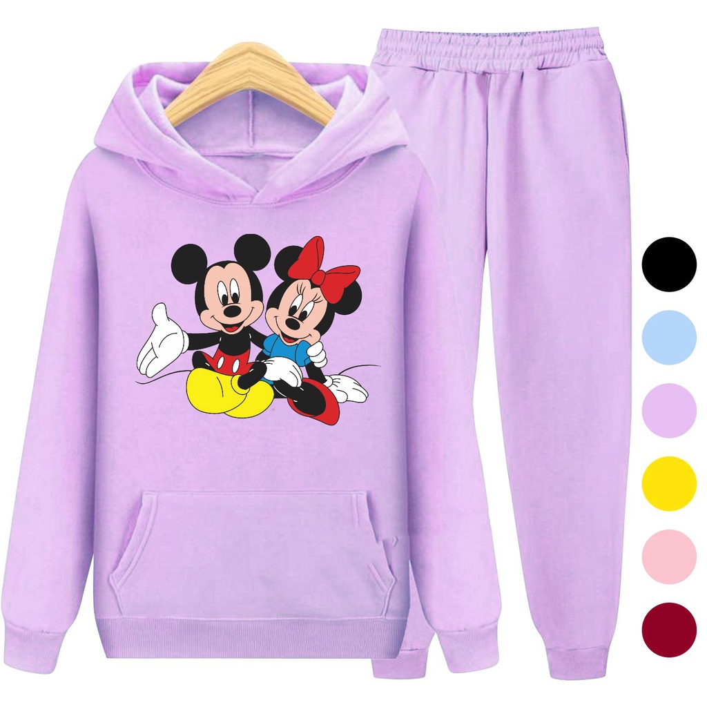 Setelan Anak Sweater Hoodie MICKEY MOUSE / Sweater Anak Kartun Size S (3-5 Thn) M (5-7 Thn) XL(9-12 thn) XXL (13 + thn)