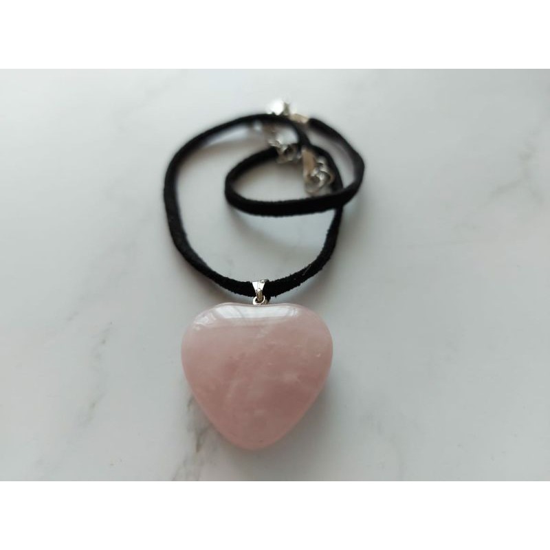 Liontin Rose Quartz Heart Shape