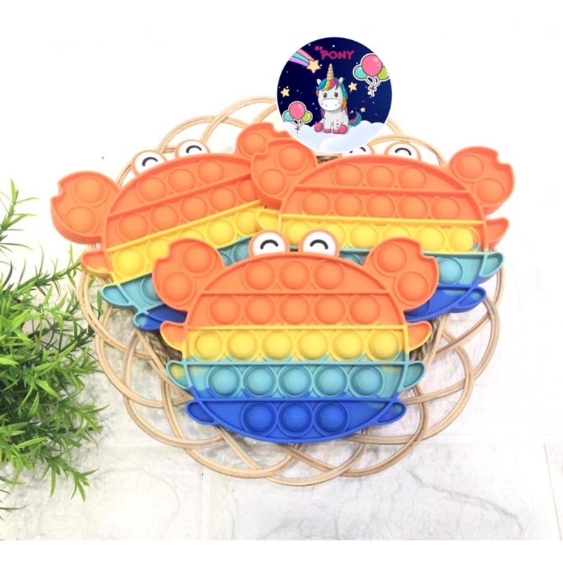 POP IT FIDGET/mainan viral tiktok/mainan pop it/mainan sensorik-Crab Rainbow