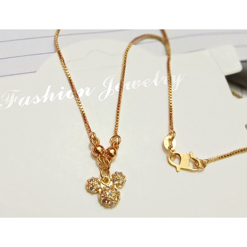 X343.kalung xuping anak-anak Mickey mouse uk35cm berlapis emas dengan mata zircon