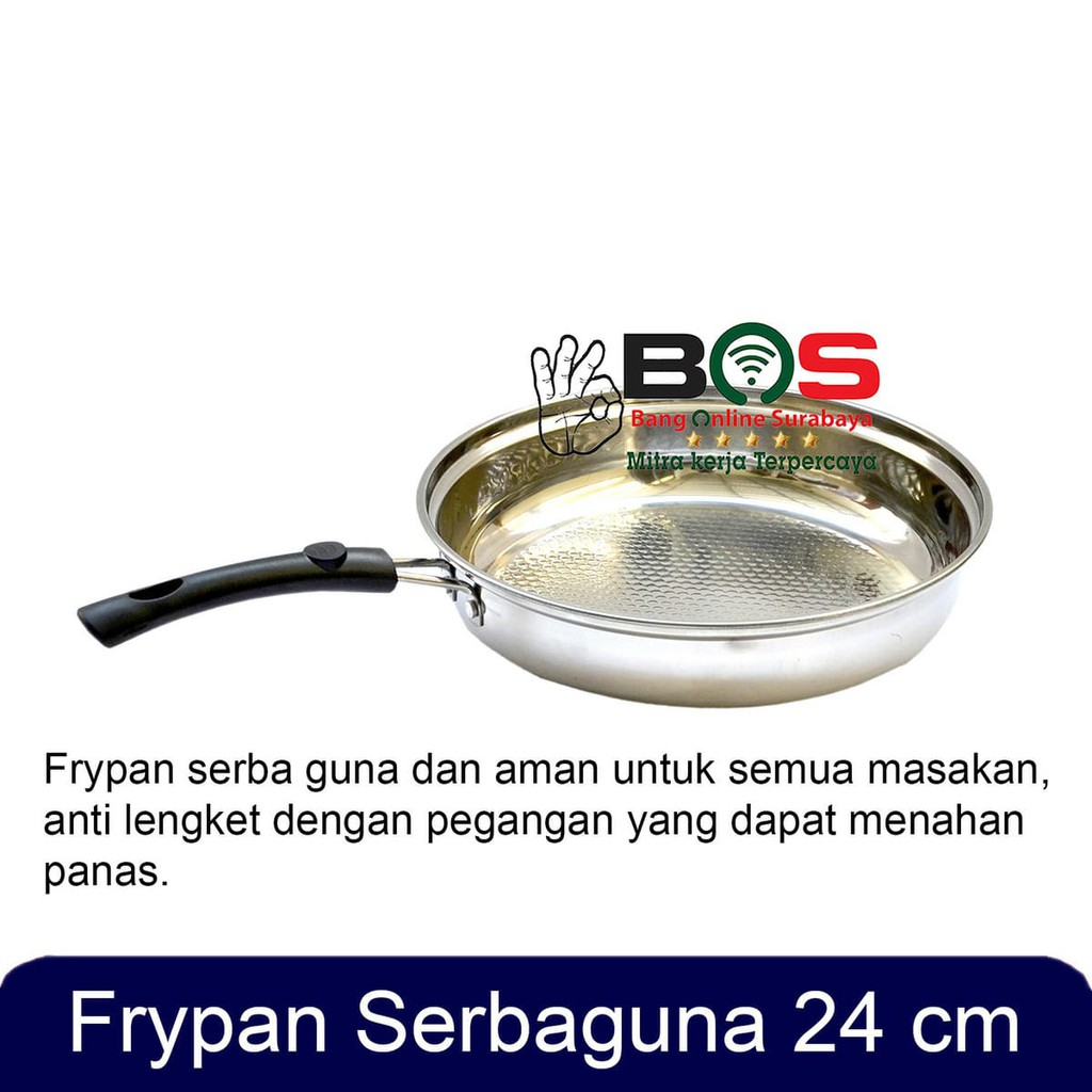 Wajan Frypan Stainless Steel 24CM Honeycomb 24 CM Anti Lengket Frypan