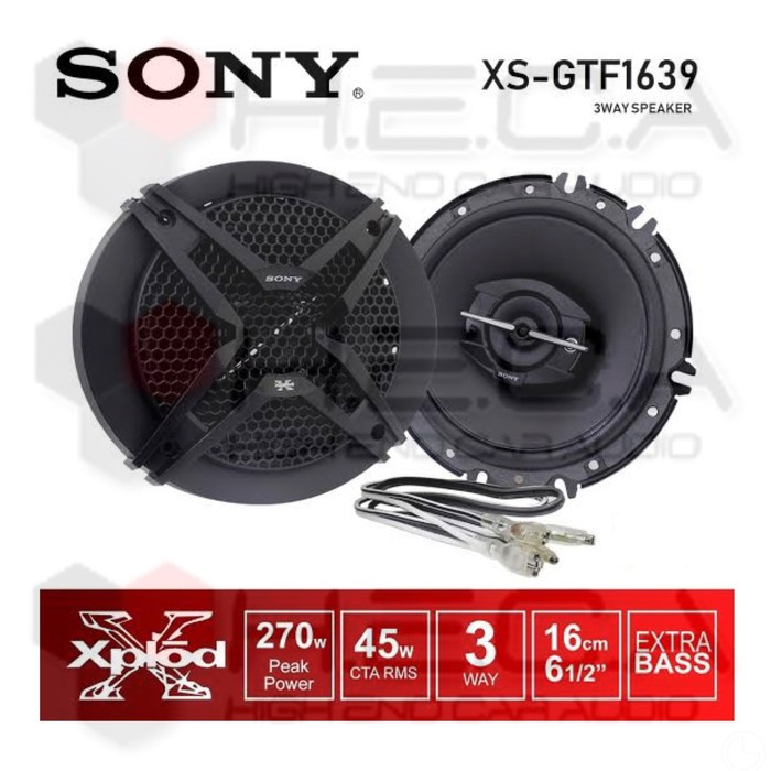 SONY XS-GTF1639 Speaker Coaxial 3-Way Pintu Mobil Audio 1639