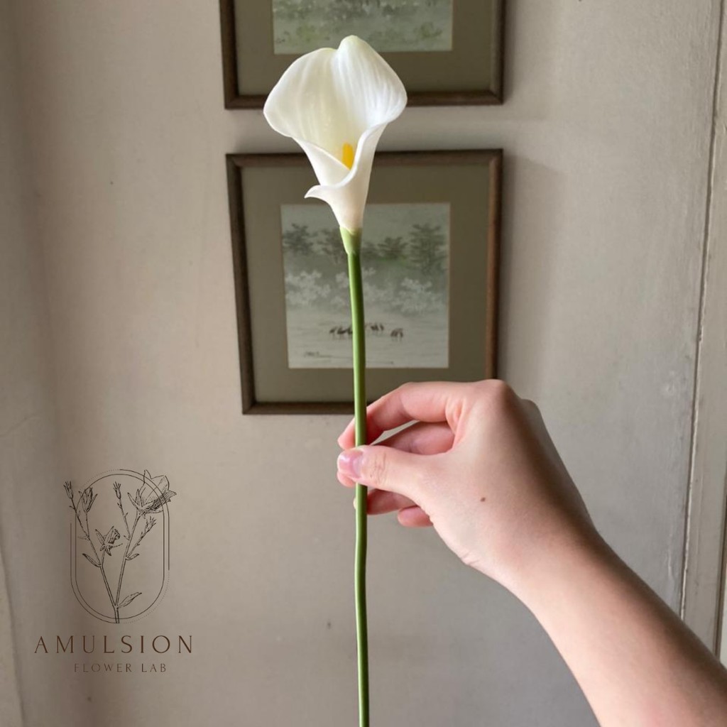 Bunga Calla Lily Latex Putih Artificial Dekorasi Properti Foto Wedding