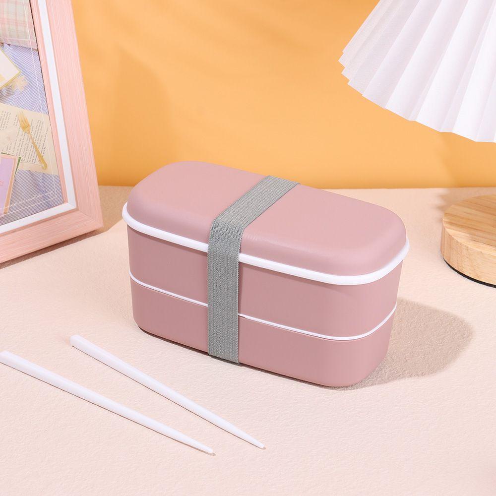 Populer Bento Box Aksesoris Dapur Double Layers Ramah Lingkungan Lunch Box