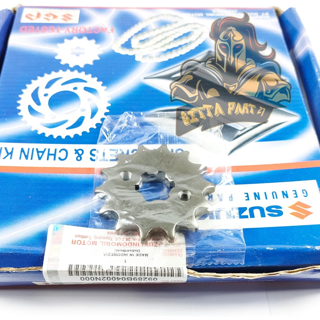 GEAR SET + RANTAI SUZUKI KUALITAS ORIGINAL SATRIA FU LAMA SUZUKI gear paket depan belakang