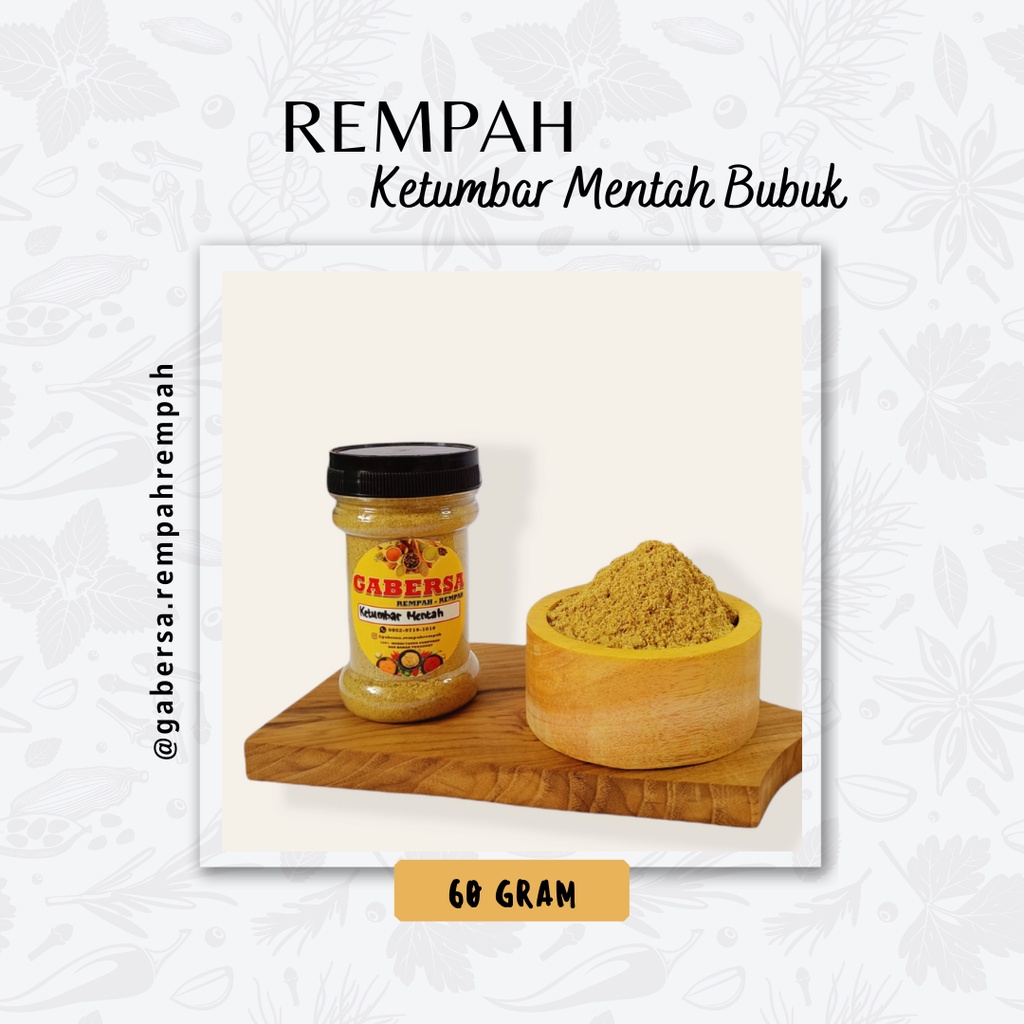 

Ketumbar bubuk / ketumbar mentah bubuk asli tanpa campuran isi 60gram (Gabersa)