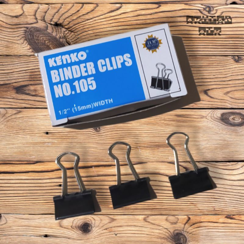 

Binder Kenko Clip No 105 isi 12 pcs - Klip Penjepit Kertas File 1 Box