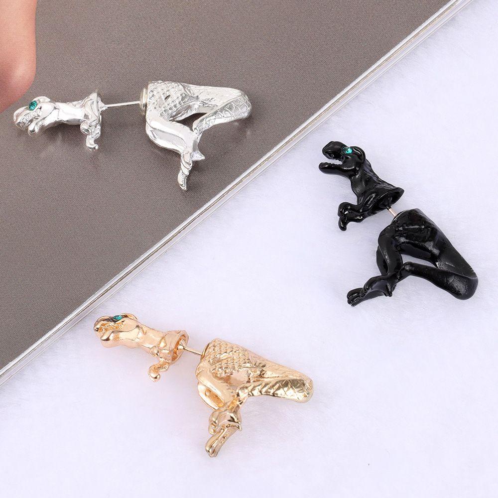 Lily 1pc Anting Dinosaurus Hadiah Untuk Anak Perempuan Wanita 3D Ear Dangler Dinosaur Juntai